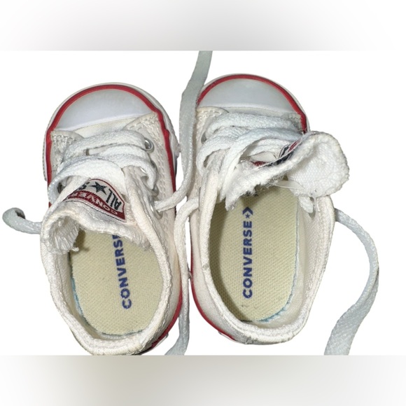 CONVERSE 7J256 OPTICAL WHITE LOW TOP CANVAS CASUAL BABY SHOES. SIZE 2 - Picture 3 of 5